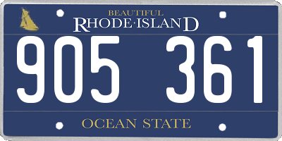 RI license plate 905361