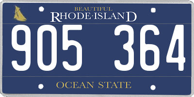 RI license plate 905364