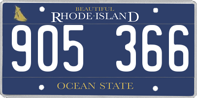 RI license plate 905366