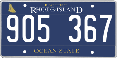 RI license plate 905367