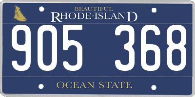 RI license plate 905368