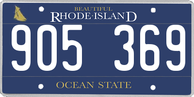 RI license plate 905369