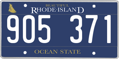 RI license plate 905371
