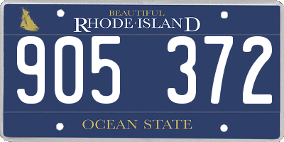 RI license plate 905372