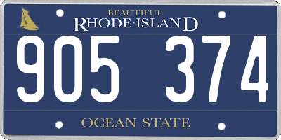 RI license plate 905374