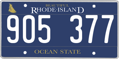 RI license plate 905377