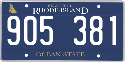 RI license plate 905381