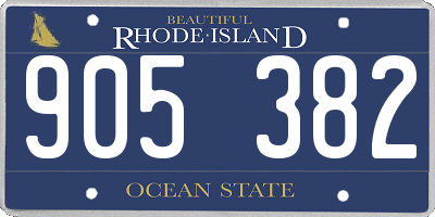RI license plate 905382