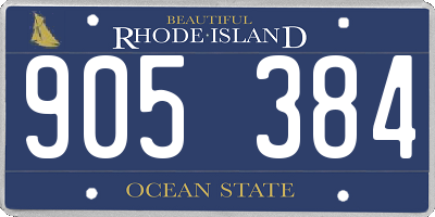 RI license plate 905384