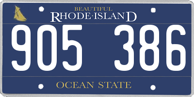 RI license plate 905386
