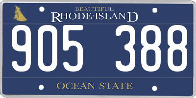 RI license plate 905388
