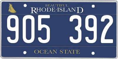 RI license plate 905392