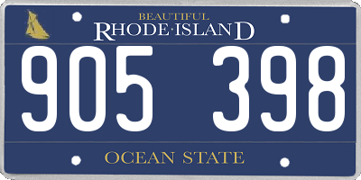 RI license plate 905398