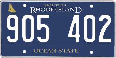 RI license plate 905402