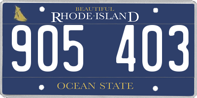 RI license plate 905403
