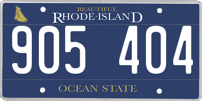 RI license plate 905404