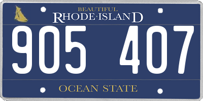 RI license plate 905407