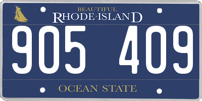 RI license plate 905409