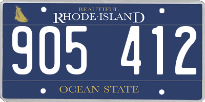 RI license plate 905412