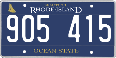 RI license plate 905415