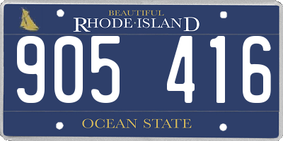 RI license plate 905416
