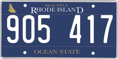 RI license plate 905417