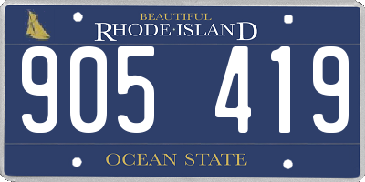 RI license plate 905419