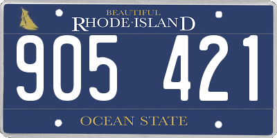 RI license plate 905421