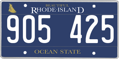 RI license plate 905425