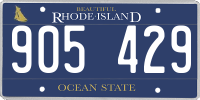 RI license plate 905429