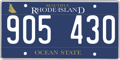 RI license plate 905430