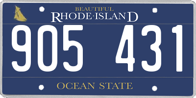 RI license plate 905431