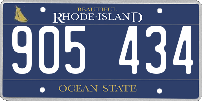 RI license plate 905434