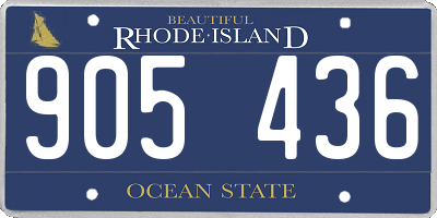 RI license plate 905436