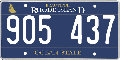 RI license plate 905437
