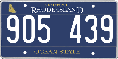 RI license plate 905439