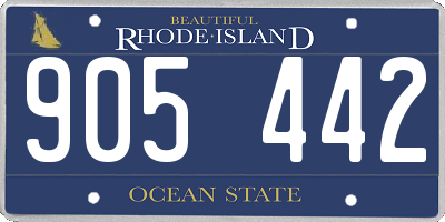 RI license plate 905442