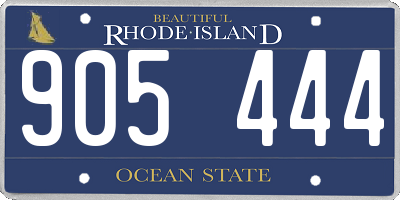 RI license plate 905444