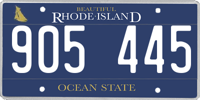 RI license plate 905445