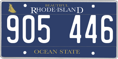 RI license plate 905446