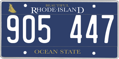 RI license plate 905447