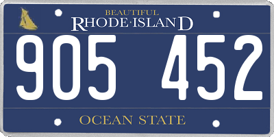 RI license plate 905452