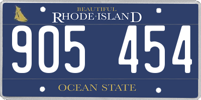 RI license plate 905454