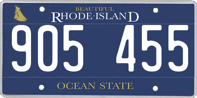 RI license plate 905455