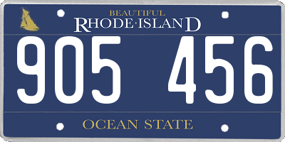RI license plate 905456