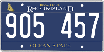 RI license plate 905457
