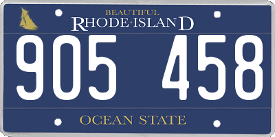 RI license plate 905458