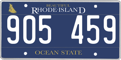 RI license plate 905459