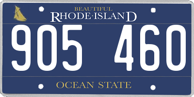 RI license plate 905460