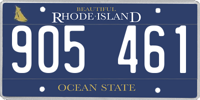 RI license plate 905461